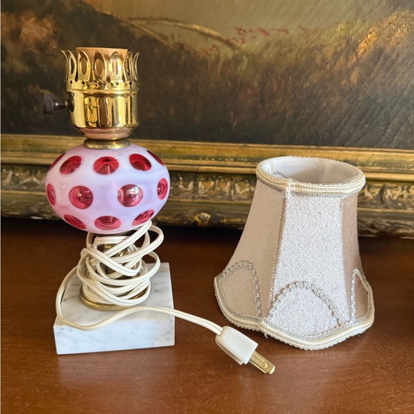 Fenton Other - Fenton polka dot mini lamp